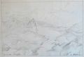 Cervino, schizzo a matita, da 11.500 m,  26x17,5 cm - 1938